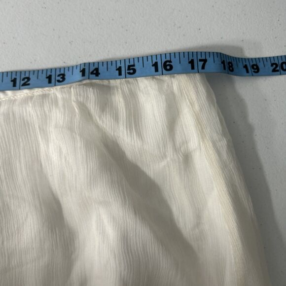 Spenser Jeremy Maxi‎ Skirt Women L Ivory Silk Embroidery Elastic Waist Modest - Picture 5 of 9